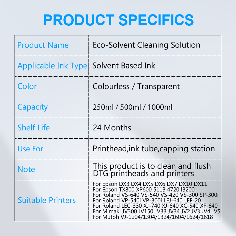 Eco-Solvent Ink Cleaning Solut – Print Head Cleaning Kit Bewertung und Preis