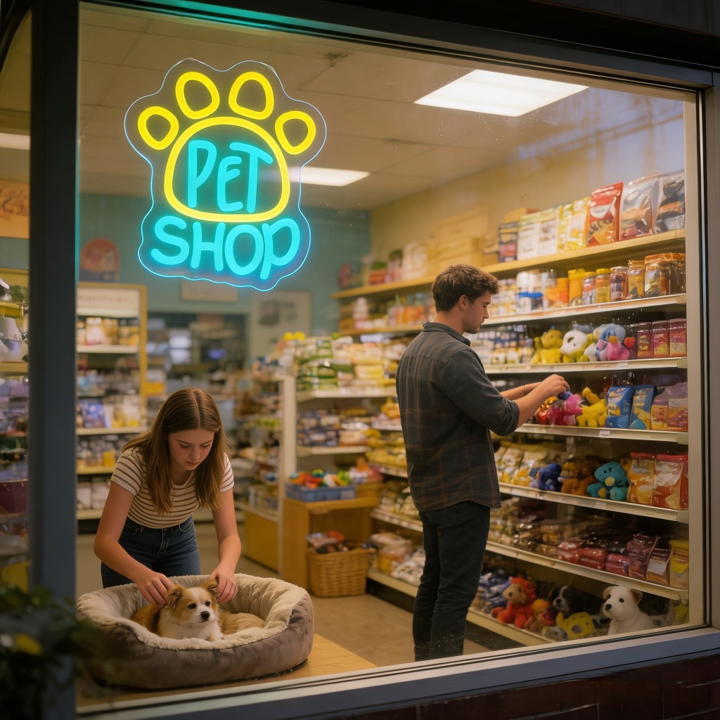 Pet Shop Neon Sign LED Wall Ar – Commercial Window Printing Bewertung und Preis