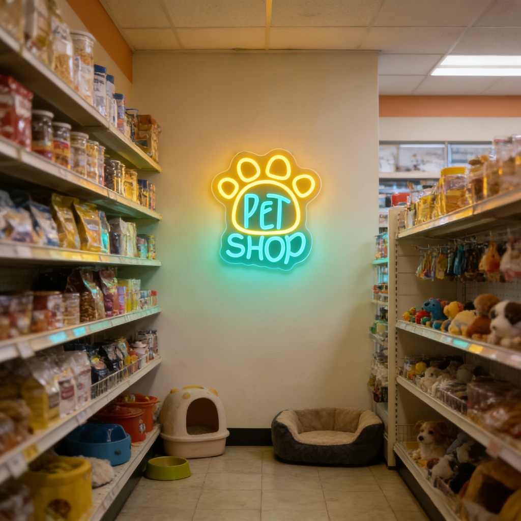 Pet Shop Neon Sign LED Wall Ar – Commercial Window Printing Bewertung und Preis